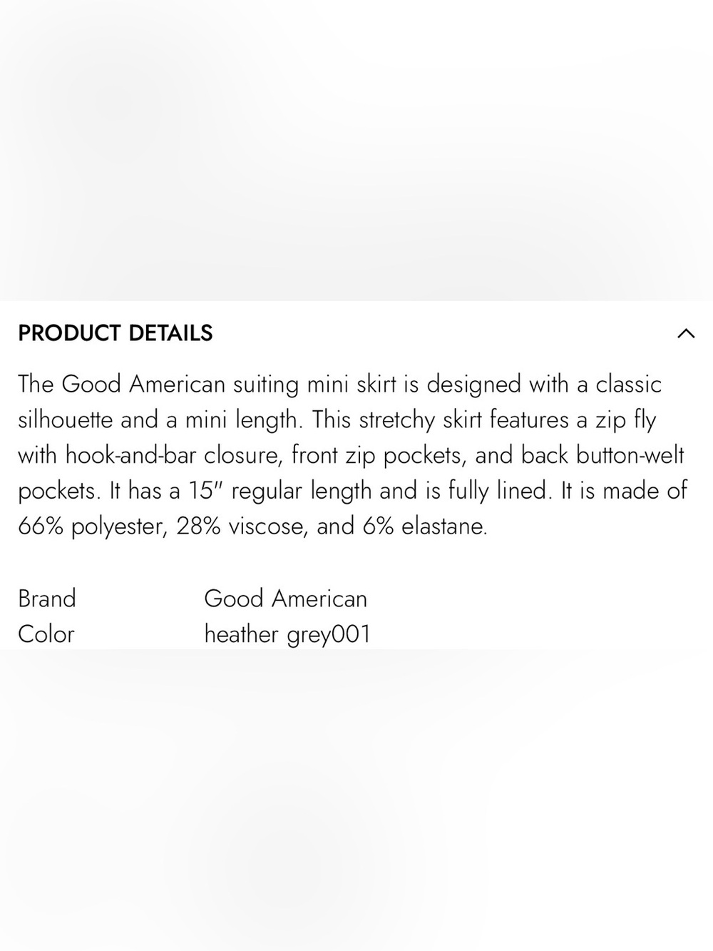 Good American Light Gray Mini Skirt - Sleek High Waist - Picture 4 of 6
